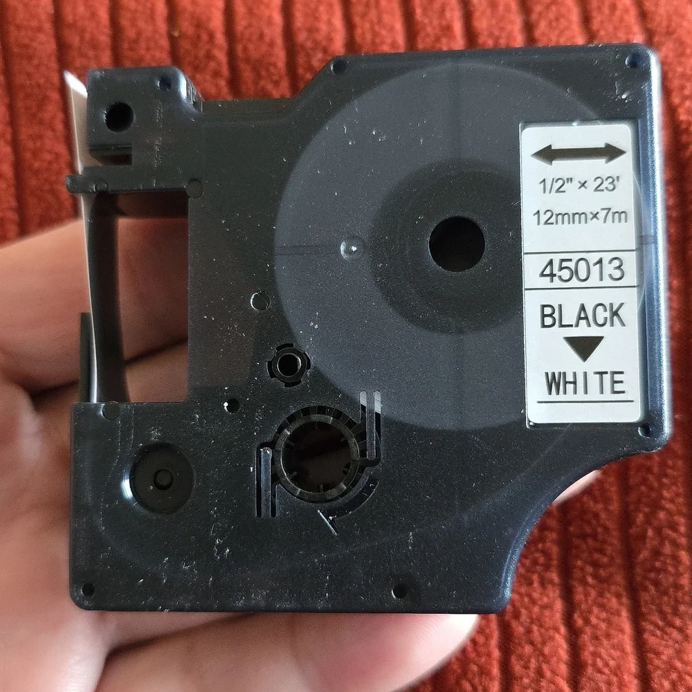 White Compatible Label Tape 12mm x 7m 1/2